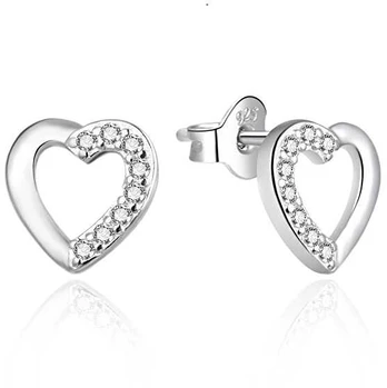 Agato Heart sidabrinis earrings with zircons AGT-E199PW