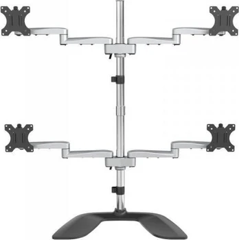 Ekrano laikiklis Startech ARMQUADSS Juoda/Sidabras 32