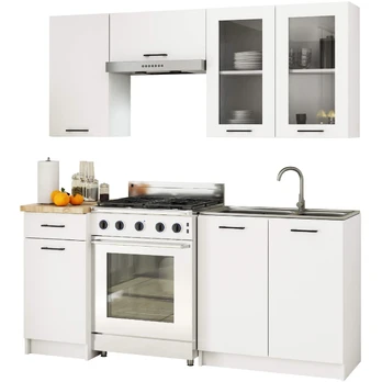 Virtuvės baldų komplektas OLIVIA H720 ,180 cm, balta