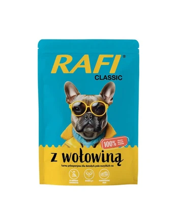 RAFI Classic jautienos drėgnas ėdalas šunims 400g