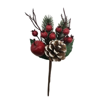Dirbtinė šakelė Christmas Touch, raudona sp./žalia sp., 19 cm