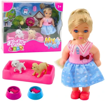Mini lėlė su šuniukais ir aksesuarais