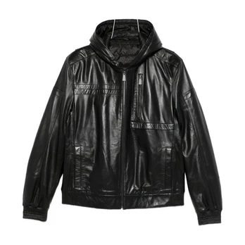 Odinė striukė vyrams, Juoda, Leather jacket