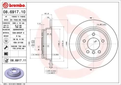 Stabdžių diskas BREMBO 08.6917.11 kaina