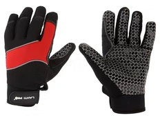 Protective gloves | Size: 11 | black-red | microfiber,plastic kaina