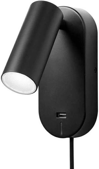 Sieninis šviestuvas Nielsen_Light VÆGLAMPE EGO USB SORT