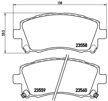 Stabdžių trinkelių rinkinys, diskinis stabdys BREMBO P 78 010X