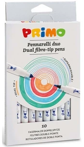 Flomasteriai PRIMO, dvipusiai, 10 spalvų