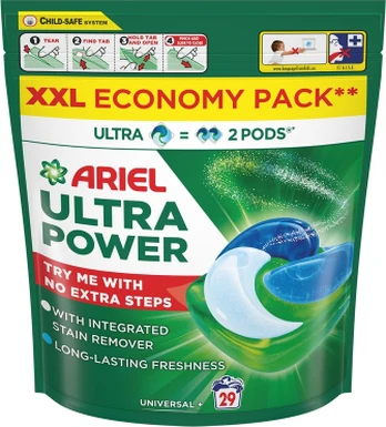 Ariel Skalbimo kapsulės Ariel Ultra Power Universal+, 29 vnt.