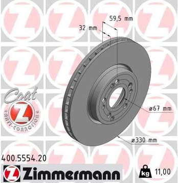 Stabdžių diskas ZIMMERMANN 400.5554.20