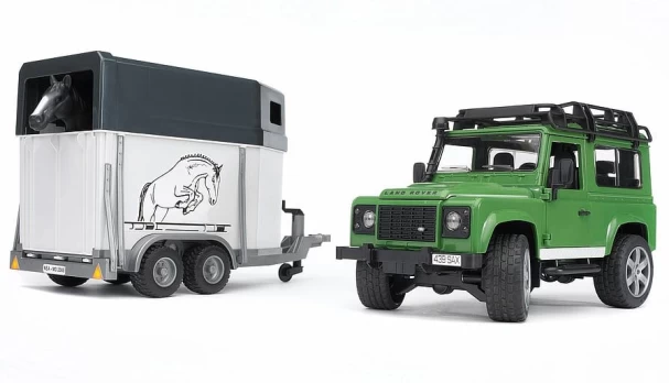 Žaislas BRUDER džipas su arklio priekaba Land Rover Defender U02592
