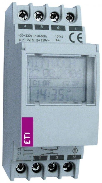 Eti-Polam 2-channel time programmer ETICLOCK 2 IP23 16A 002472012