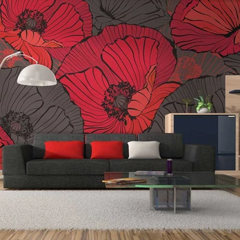 Artgeist Fototapetas - Pleated poppies