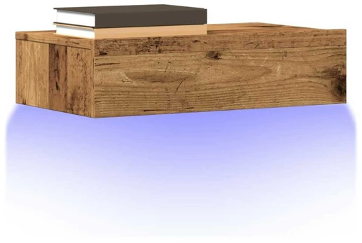 TV spintelės su LED lemputėmis, 2vnt., medienos, 60x35x15,5cm