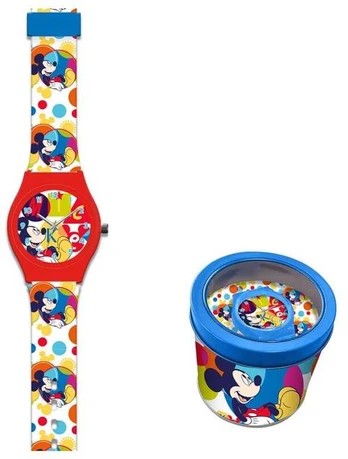 „Disney Mickey Bubble“ analoginis laikrodis metalinėje dėžutėje