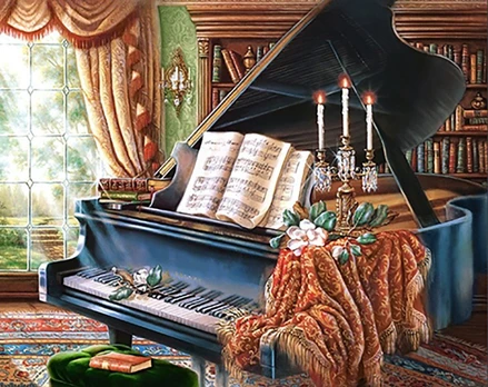 Deimantinis paveikslas Old Piano WD253 48*38 cm