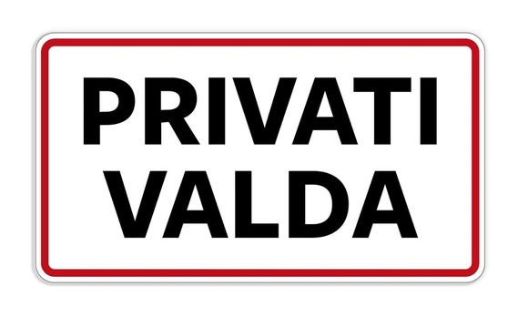 Informacinė lentelė PRIVATI VALDA, 100x 180 mm