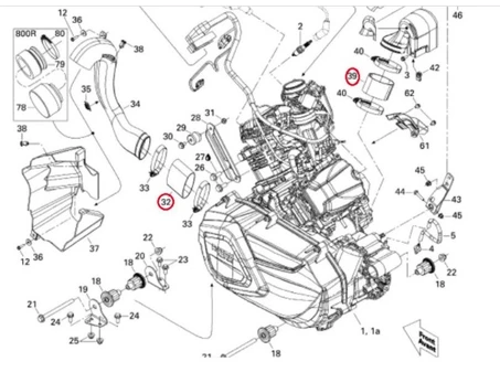 Can-am variatoriaus aušinimo jungtis 707001274 NR.32