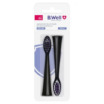 B. WELL dantų šepetėlio galvutės PRO-850, 2 vnt. (juodos)