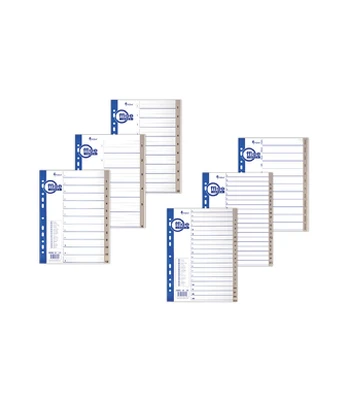 Plastikiniai skiriamieji lapai 1-20, A4 MAXI