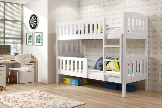 Dviaukštė lova KUBUS 90X200, balta