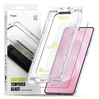 Apsauginis grūdintas stiklas Samsung Galaxy S25 Edge telefonui "Ringke Easy Slide 2-Pack"