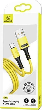 Usams USB-A – USB-C laidas, 1 m geltonas (69876-uu)