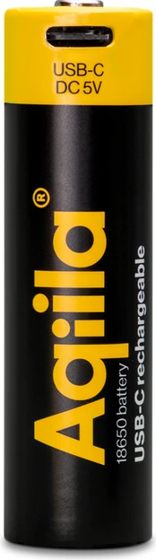 Aqiila USB-C Rechargeable Baterija, Size 18650, 2000 mAh, 1-pack