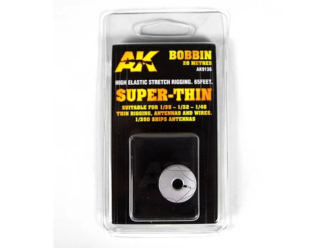 AK Interactive - Elastic Rigging Bobbin SUPER-THIN (Suitable for 1:35 / 1:32 / 1:48 / 1:350), AK9136