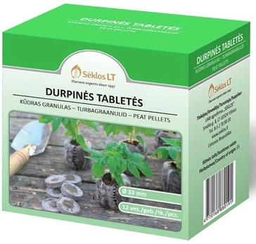 Durpinės Tabletės 33mm 12vnt