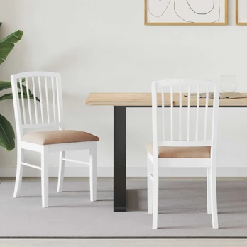 Valgomojo kėdės 2 pcs Balta 50 x 52,5 x 91 cm