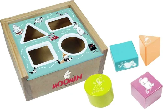 Medinės kaladėlės su dežute Moomin Wooden Sorting Box