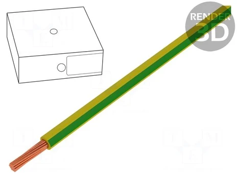Wire | H05V-K | stranded | Cu | 0.75mm2 | yellow-green | PVC | 300/500V