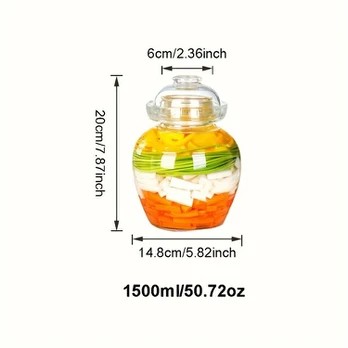 stiklinis rauginimo indas, 2500 ml, 1500ml/3kg