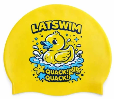 LATSWIM Silicone Swim Cap Quack! Quack!