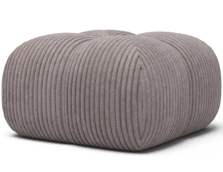Upholstered Pouf Covio, Light Gray Velvet, Modern, Light grey