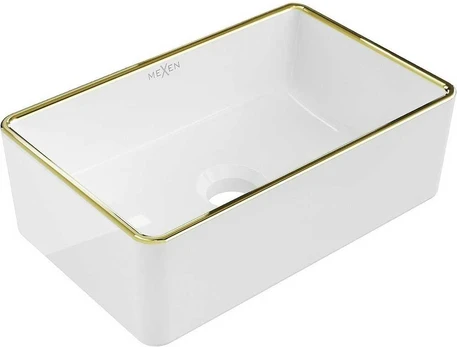 Praustuvas Mexen Nadia, 36 x 23 cm, Baltas/Gold edge