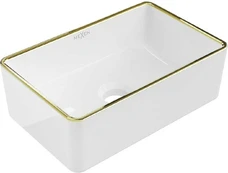 Praustuvas Mexen Nadia, 36 x 23 cm, Baltas/Gold edge kaina