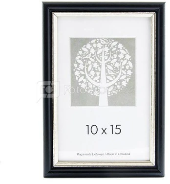 Rėmelis 10x15 plast 1303207 ECO Black su sidabru | 14mm