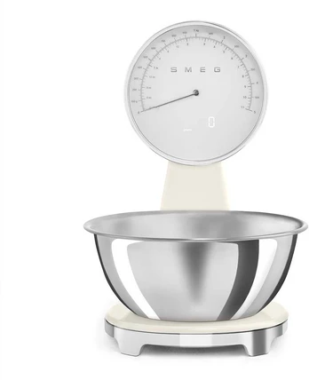 SMEG ANALOG AND DIGITAL KITCHEN SCALE CREAM KSF01CRWW