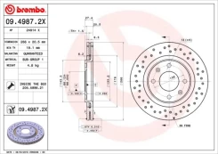 Stabdžių diskas BREMBO 09.4987.2X kaina