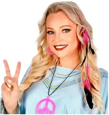Widmann Fjer hårklips, hot pink