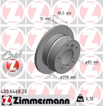 Stabdžių diskas ZIMMERMANN 400.6468.20