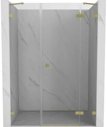 Dušo durys Mexen Lunar, dešininės, 145 cm, transparent/brushed auksinis