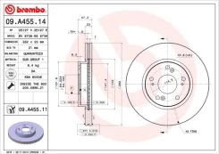 Stabdžių diskas BREMBO 09.A455.11 kaina