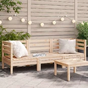 Trivietė sodo sofa, pušies medienos masyvas kaina
