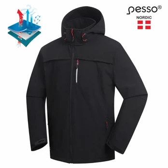 Striukė Softshell su gobtuvu Atlanta, juoda 3XL, Pesso