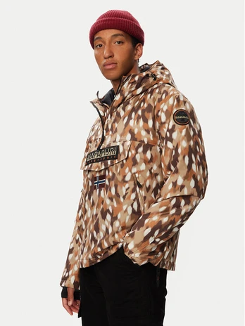 Napapijri Anorak stiliaus striukė Rf Next Aop 1 NP0A8AHX Ruda Regular Fit