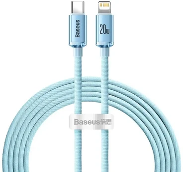 Baseus Crystal Shine Series USB Type C cable - Lightning Fast Charging Power Delivery 20W 2m blue (CAJY001403)