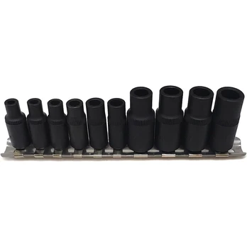 ⬡ Sriegiklių adapterių rinkinys 1/4", 3/8" (10 vnt.) (KRKMS01)